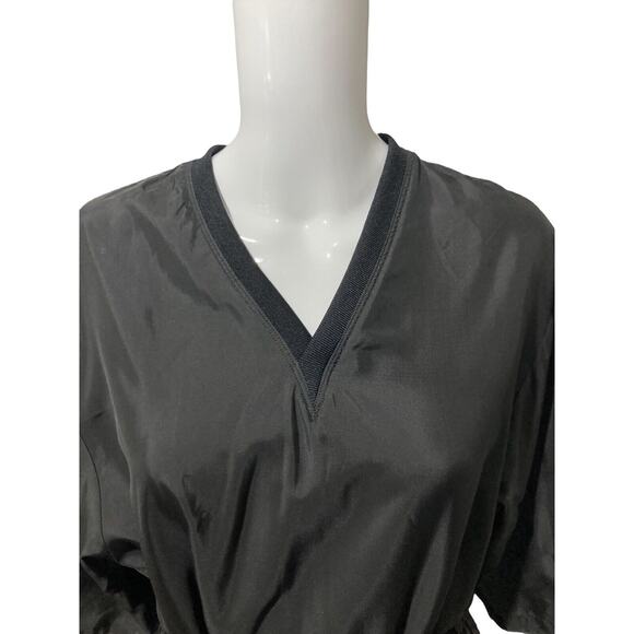 HACHE Womens Black Drawstring Garterized V-neck Midi Casual Dress Size 40 US 4 - Picture 6 of 11